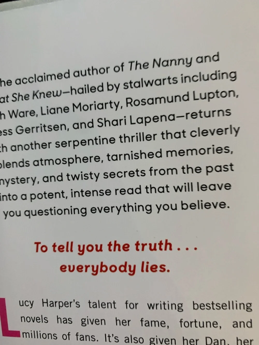 Gilly Macmillan Red & Black 'To Tell You the Truth' Paperback Novel - Picture 4 of 4
